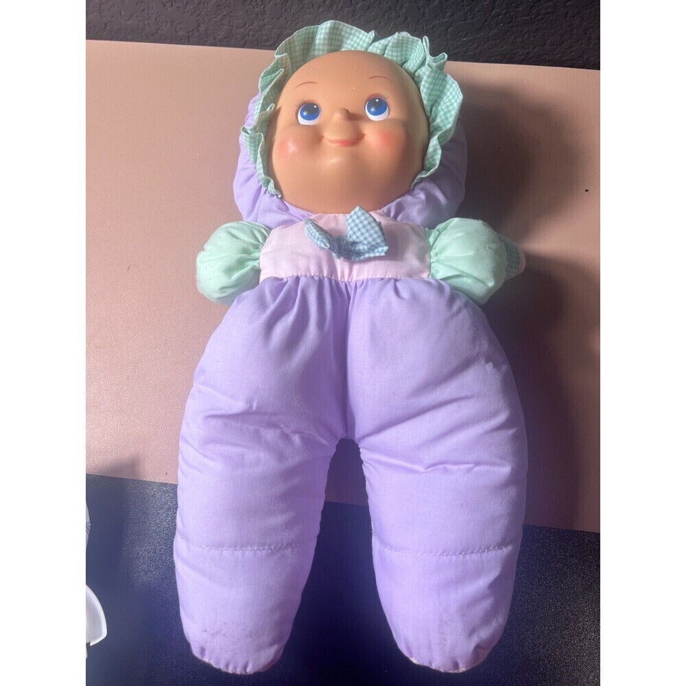 Vintage Small Baby Doll Plush Toy Soft Body Stuffed Toys Purple Children Toy